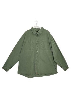 Jesse James Industrial Workwear Long Sleeve ButtonUp Shirt in Green - Sz 2XL